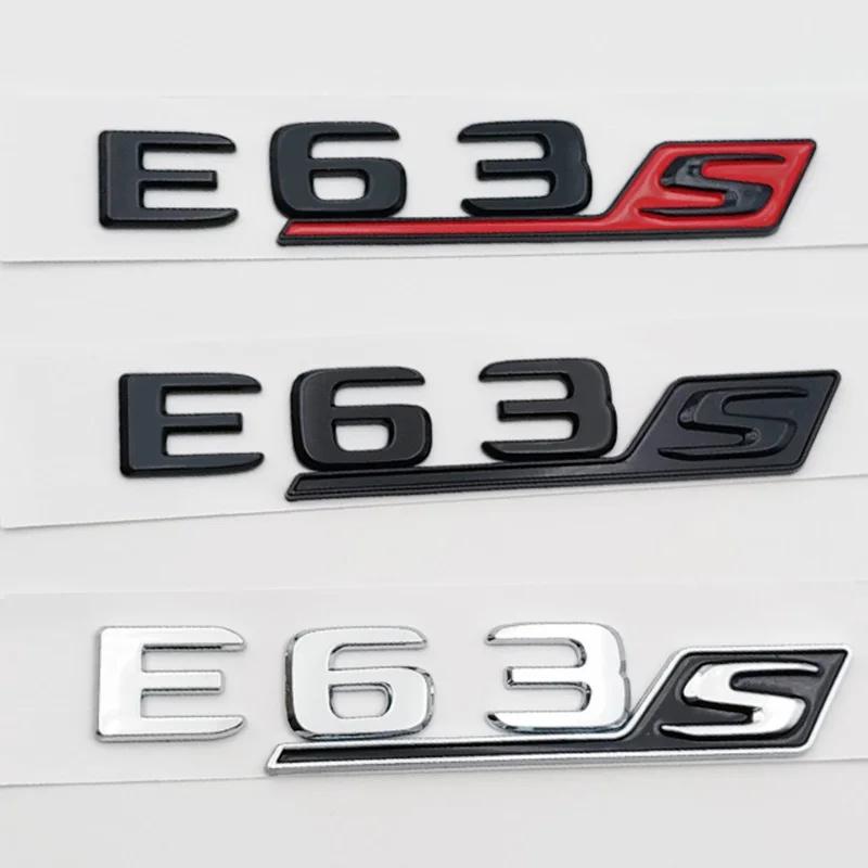 자동차 후면 트렁크 배지 데칼 엠블럼 스티커, 메르세데스 E 63 S AMG W213 W212 용, 3D ABS 크롬 블랙, E63S 로고, 자동차 액세서리